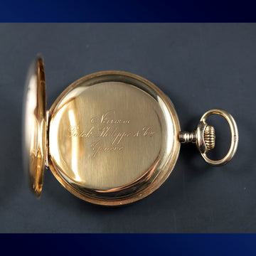 Patek Philippe pocket watch Gondolo in 18K yellow gold with red 24H open face– 51mm - Serviced