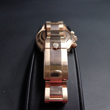 Rolex Cosmograph Daytona Rose Everose Gold 116505 with chocolate dial and baguette diamonds