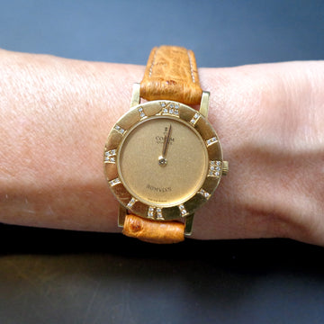 Corum Romulus with diamonds bezel in 18K yellow gold