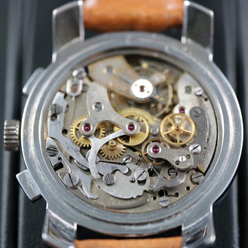 Cuervo y Sobrinos chronograph with manual winding movement in stainless steel