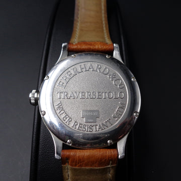 Eberhard Traversetolo with white dial in stainless steel
