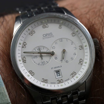 Oris XXL 7530 regulator Automatic with cal 649 in SS