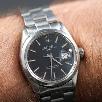 Rolex Oyster Perpetual Date with ref 1500 from 1967 with blue dial with caliber 1570
