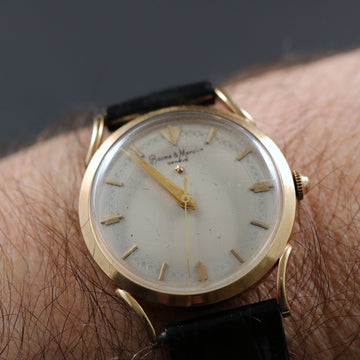 Baume & Mercier with beautiful dial and lugs in 14K with ETA 1080