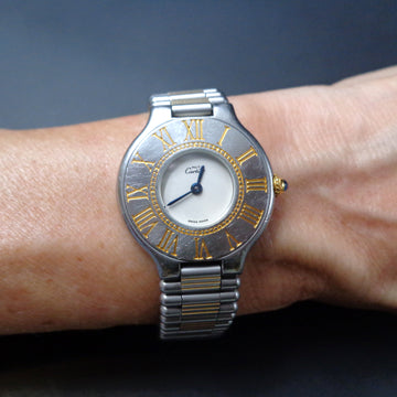 Cartier lovely Must de 21 in stainless steel and gold with quartz movt