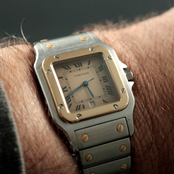 Cartier Santos Galbee two tone 18K and Stainless with quartz movement