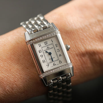 Jaeger Lecoultre reverso with ref 265.8.08 in stainless steel with diamonds
