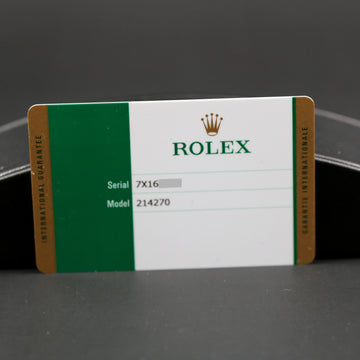 Rolex Oyster Perpetual Explorer with ref 214270 in SS from 2019 - Card
