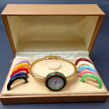 Gucci 1100 L with 10 bezels - Gold plated bangle and quartz movement