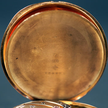 Patek Philippe pocket watch Gondolo in 18K yellow gold with red 24H open face– 51mm - Serviced