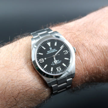 Rolex Oyster Perpetual Explorer with ref 214270 in SS from 2019 - Card