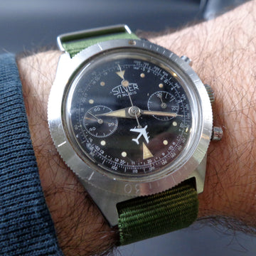 Silver Chronographe in stainless steel with Landeron 248
