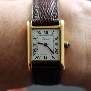 Cartier tank in 18K gold electroplated and manual wind movement