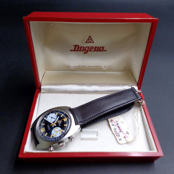 Dugena chronograph NOS with caliber Valjoux 7733 in SS