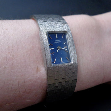 Girard Perregaux cocktail watch with blue dial and manual winding movement