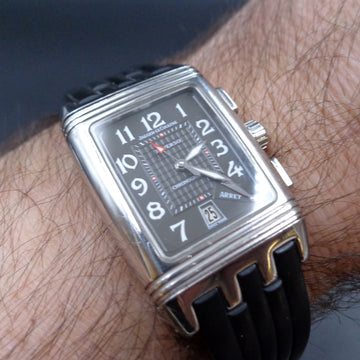 Jaeger Lecoultre Reverso Gran Sport Duoface Retrograde Chronograph ref 295.8.59 in stainless steel