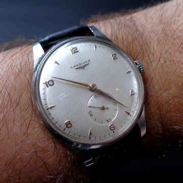 Longines jumbo in stainless steel with Calatrava style from 1950 - Serviced