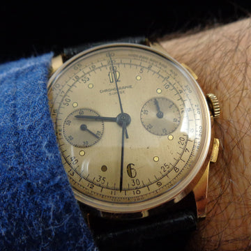 Chronographe Suisse in 18K rose gold with Landeron 248