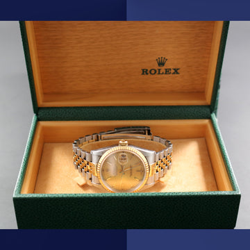 Rolex Oyster Perpetual Datejust SS and gold in mint condition - Ref 16233 - Full set